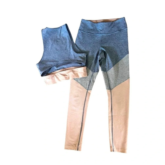 Outdoor Voices Athena Crop Top + Springs 7/8 Leggings Set –Size Small Colorblock - Picture 2 of 3